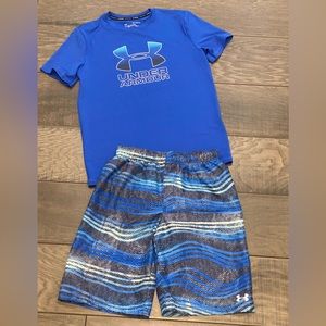 Under Armor Swim. Trunks & Rash Guard Set